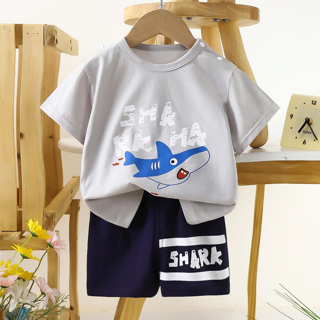 Kids Cotton Twopiece Outfit With Breathable Softness And Snap Crotch For Infant Summer Wear