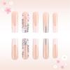 24pcs Square False Nail with 3D Flower Rhinestones Press On Nail Quick and Easy Application for Office or Party Use