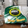 1pc Leon logo Blanket with Custom Name, Gift, for Men and Women, Soft Blanket, Good for Sofa Bed Couch Travel, Lightweight Flannel Blanket