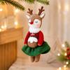Cartoon Christmas Reindeer Hanging Decoration with Short-Pile Fabric, Finished Edges, and Holiday Artwork for Branch Displays