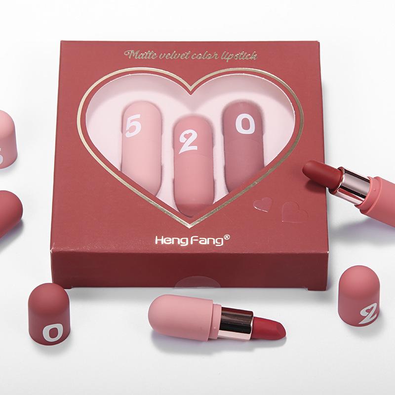 Hengfang Valentine's Day Velvet Matte Lipstick Set - Mini Capsule Maruko Niche Brand