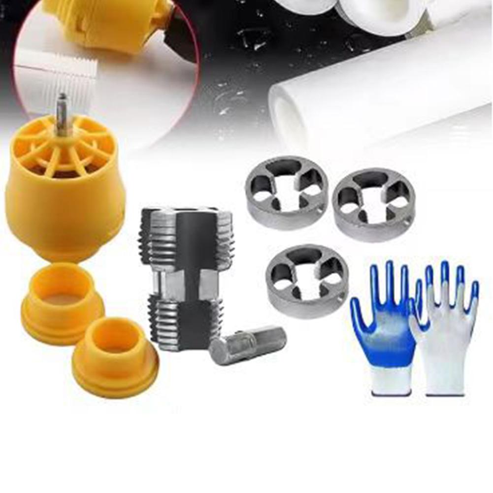 1/2Set Water Pipe Thread Plate Set 1/2" 3/4" PVC Thread Maker Tool with 3 Dies Plastic Pipe Tap Die Set for Electric Drill