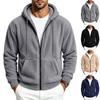 Mens Loose Fit Double Sided Fleece Hooded Zip Up Sweatshirt Casual Autumn Winter