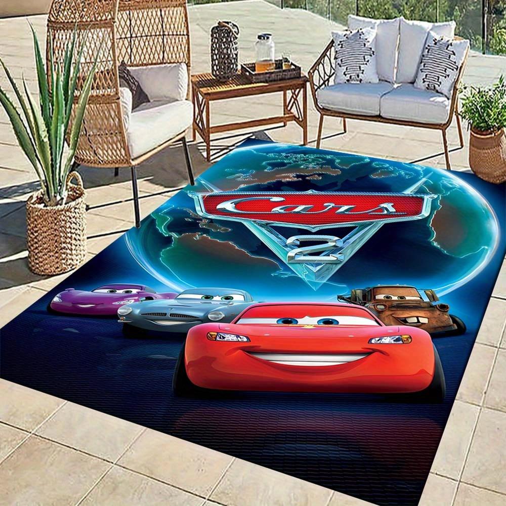 1pc Lightning McQueen and Earth Rug - Non-Slip, Machine Washable Polyester Carpet for Living Room, Bedroom, Bathroom & Laundry - Comfortable Home Deco