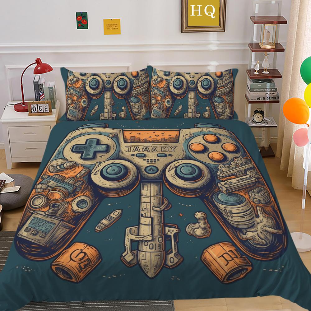 Männer Kühlen Bett Sets Spiel Griff Gedruckt Bettwäsche Abdeckung Anzug Polyester Kissen König Größe Bettdecke Luxus Hause Bettwäsche