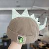 Cute Dinosaur Baby Brimless Hat Winter Corduroy Infant Melon Cap 3D Cartoon Adjustable Drawstring Kids Beanie Caps