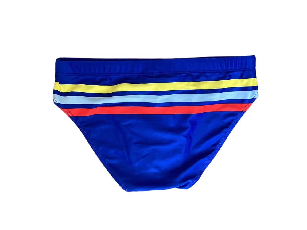 JESSBORN Men's Striped Swim Trunks - Stylish Youth Swimsuit for Beach, Pool, and Sports.