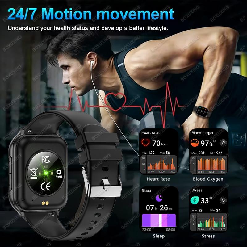 New Smart Watch Men 1.83'' AMOLED Screen 700MAH Outdoor Sports IP68 Waterproof Heart Rate GPS Grack Bluetooth Call Smartwatches
