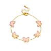 Gold Butterfly Shell Pendant Bracelet For Women Dainty Jewelry