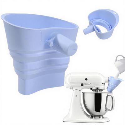 Flour Funnel for KitchenAid Mixer Silicone Funnel Attachment for KitchenAid Artisan KSM150 5-Quart Stand Mixer Collapsible Mess-Free Baking Funnel