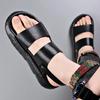 Summer Men Shoes Leather Sandals Thick-soled Casual Slipper Platform Shoes Fashion Beach Shoes