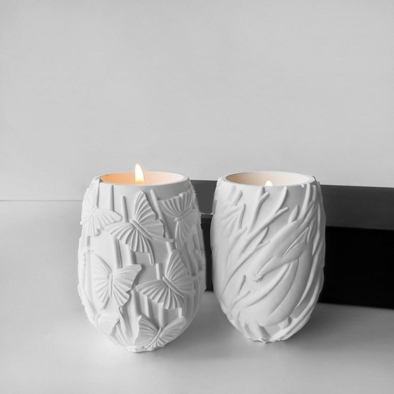 Versatile Silicone Planter and Candle Holder Molds Flexible Silicone Brush Container Mold Personalized Candle Cup Mold