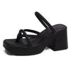 Fashion and High-end Sense Pinch-foot Flip-flops Cool Slippers Women Wear Thick Heels and Thick Soles Open-toed High-heeled Sandals In Summer Women