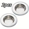 2PCS Kitchen Sink Filter Stainless Steel Sewer Garbage Hair Filter Anti-clogging Dishwashing Pool Filter Cage Wide Edge 4.44Inches In Diameter