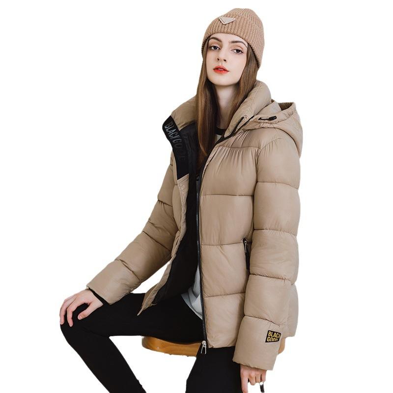 

Пуховая хлопковая куртка, женская зимняя хлопковая куртка, модная универсальная короткая хлопковая куртка с капюшоном, куртка