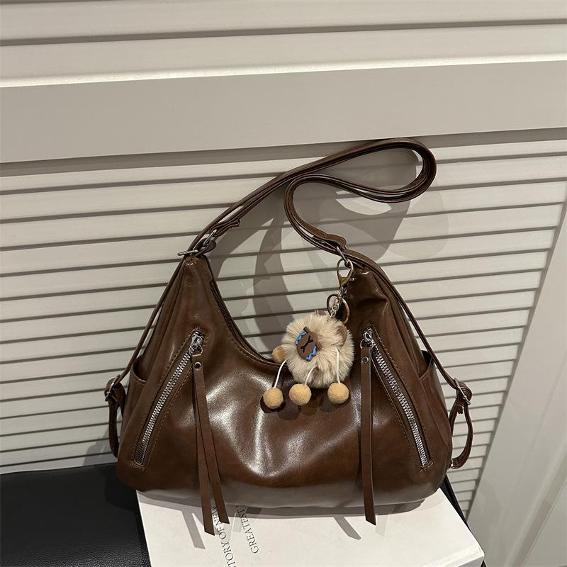 

Tote bag new shoulder bag fashion commuter women s bag niche high-end trade bag Without pendant коричневый