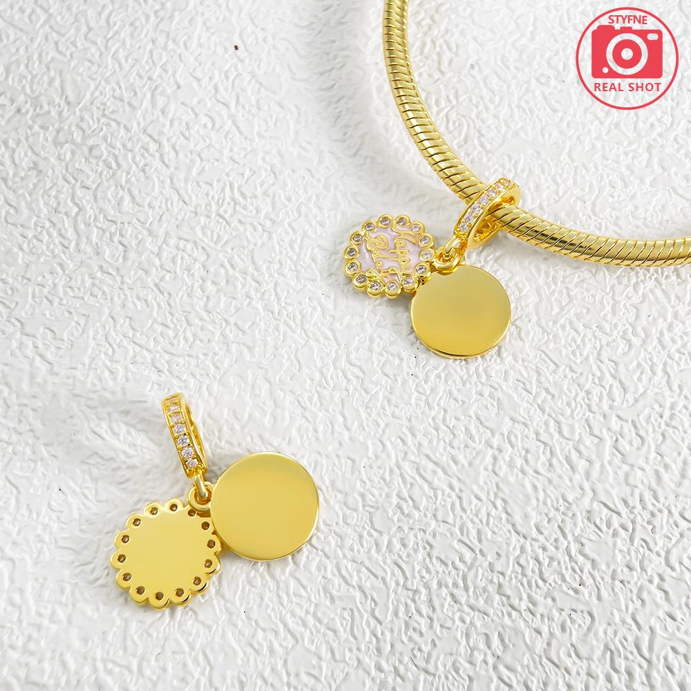 Authentic Copper Blue Embrace Crystal Angel Sun Roundcharms Pendants Fit Qikaola Original Bracelets Diy Jewelry