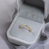 S925 Sterling Silver Gold-Plated Diamond Geometric Open Ring Female Design Niche Simple Bracelet High-Grade Light Luxury Tail Ring