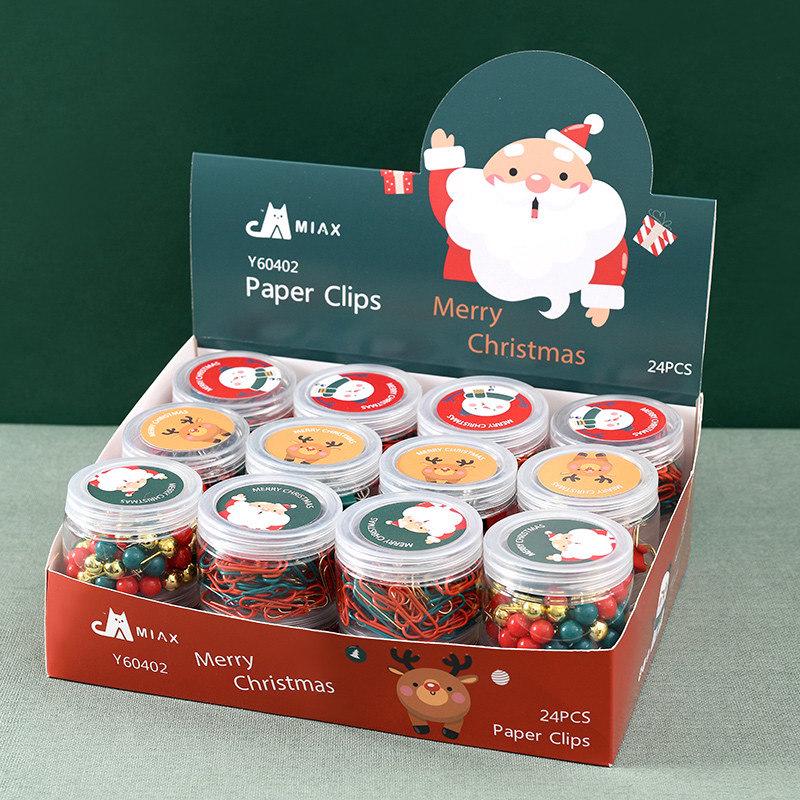 Red & Green Creative Christmas Paper Clip Gift Set with Golden Earth Display Box