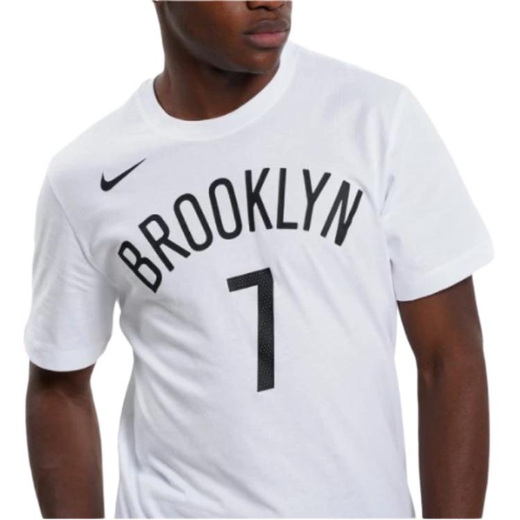 Nike Brooklyn Nets Graphic Crew Neck Short Sleeve T-Shirt Men Tops White DR6362-107