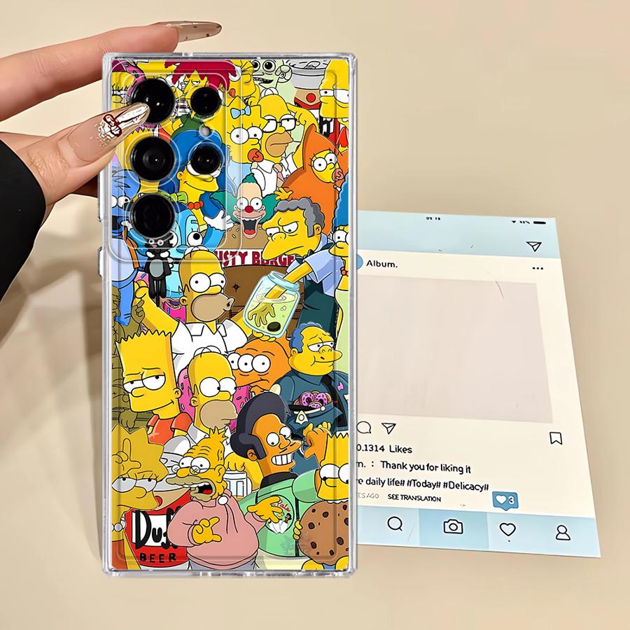 The S-simpsons Case for Samsung Galaxy S25 Edge S26 Note 20 Ultra 10 S22 FE S20 Plus S24 S23 Ultra S21 Phone Cover
