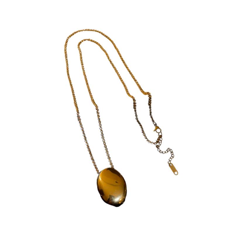 Titanium Steel Oval Chain Necklace - Stylish Stainless Steel Jewelry