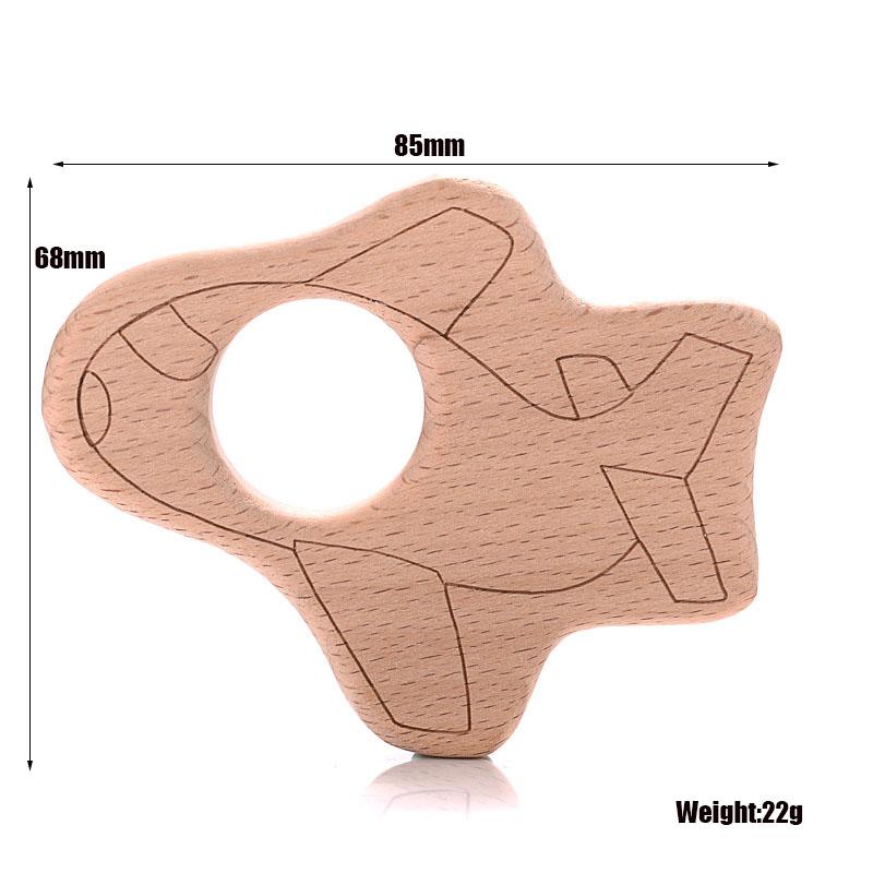 1Pcs Baby Teether Wooden Food Grade Cartoon Animals Natural Beech Wood Teething for Baby Rodent Teether Necklace Nursing Toy