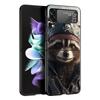 Mapache Hard PC Phone Case For Samsung Galaxy Z Flip 7 6 5 4 Black Cover For Galaxy Z Flip 3 Foldable Shell Fundas Capas Coque