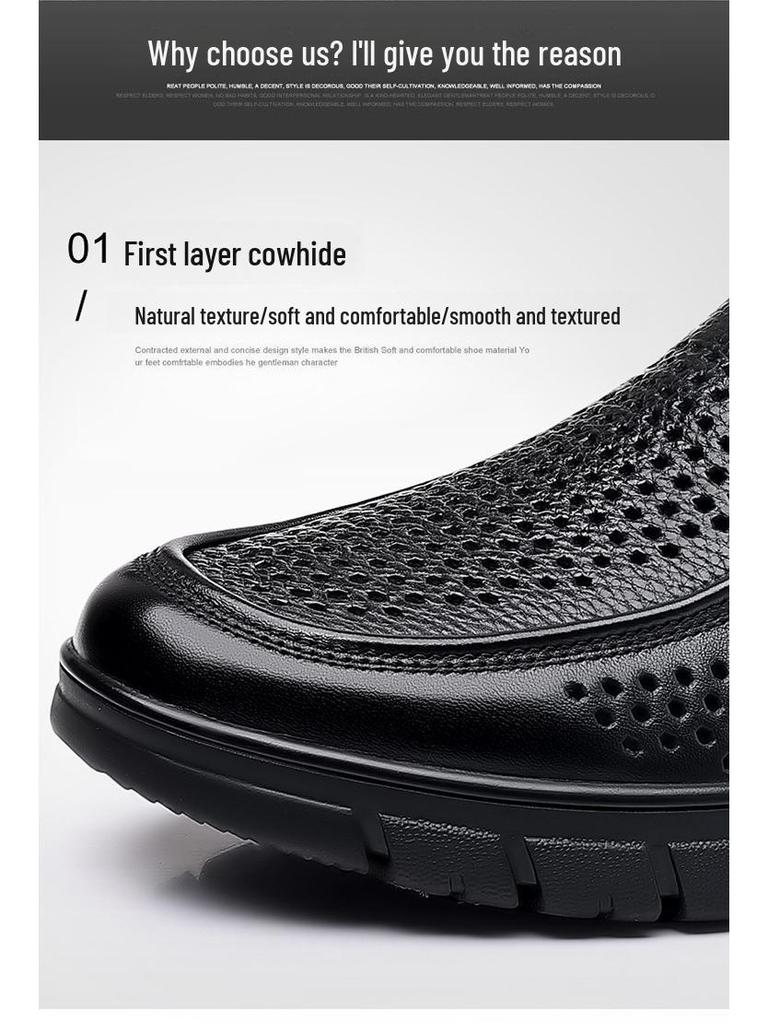 Men's 2025 Genuine Leather Sandals - Comfortable, Breathable, Soft Sole Dad Shoes