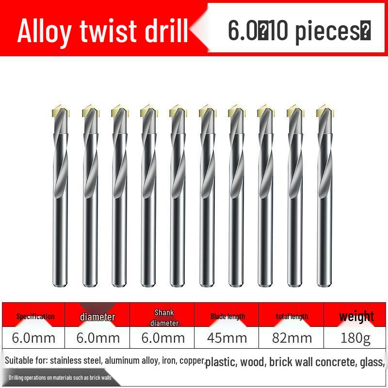 Premium Tungsten Steel Alloy Drill Bit - Super Hard, Stainless Steel Twist for Drilling