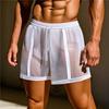 Pantaloncini Estivi Sottili alla Moda da Uomo in Rete Sexy Trasparenti con Strisce a Contrasto Pantaloni Sportivi Casual