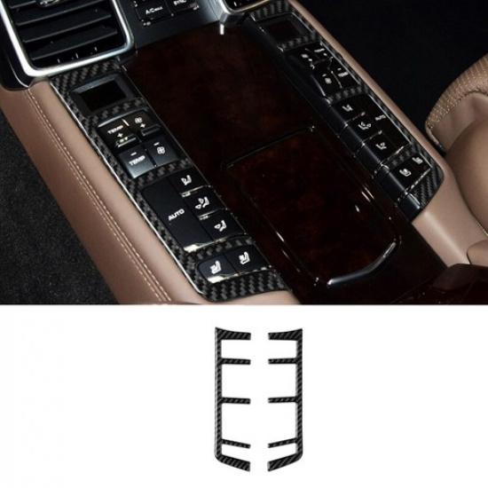 2Pcs Carbon Fiber Interior Rear Central Console Cover For Porsche Panamera 10-16