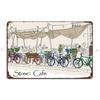 Color Sketch Of A Street Cafe Metal Sign Poster Personalized Club Create Printing Wall Decor Tin Sign Poster