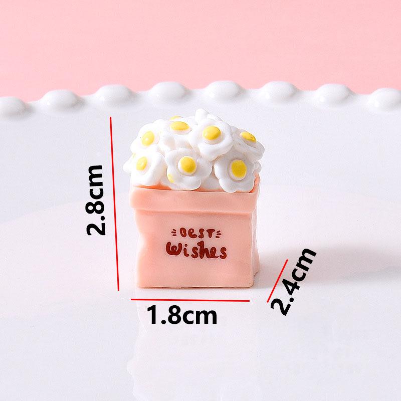 5pcs Simulated Bouquet Decoration Resin Decorative Accessories Desktop Ornament Cream Adhesive DIY Jewelry Accessories