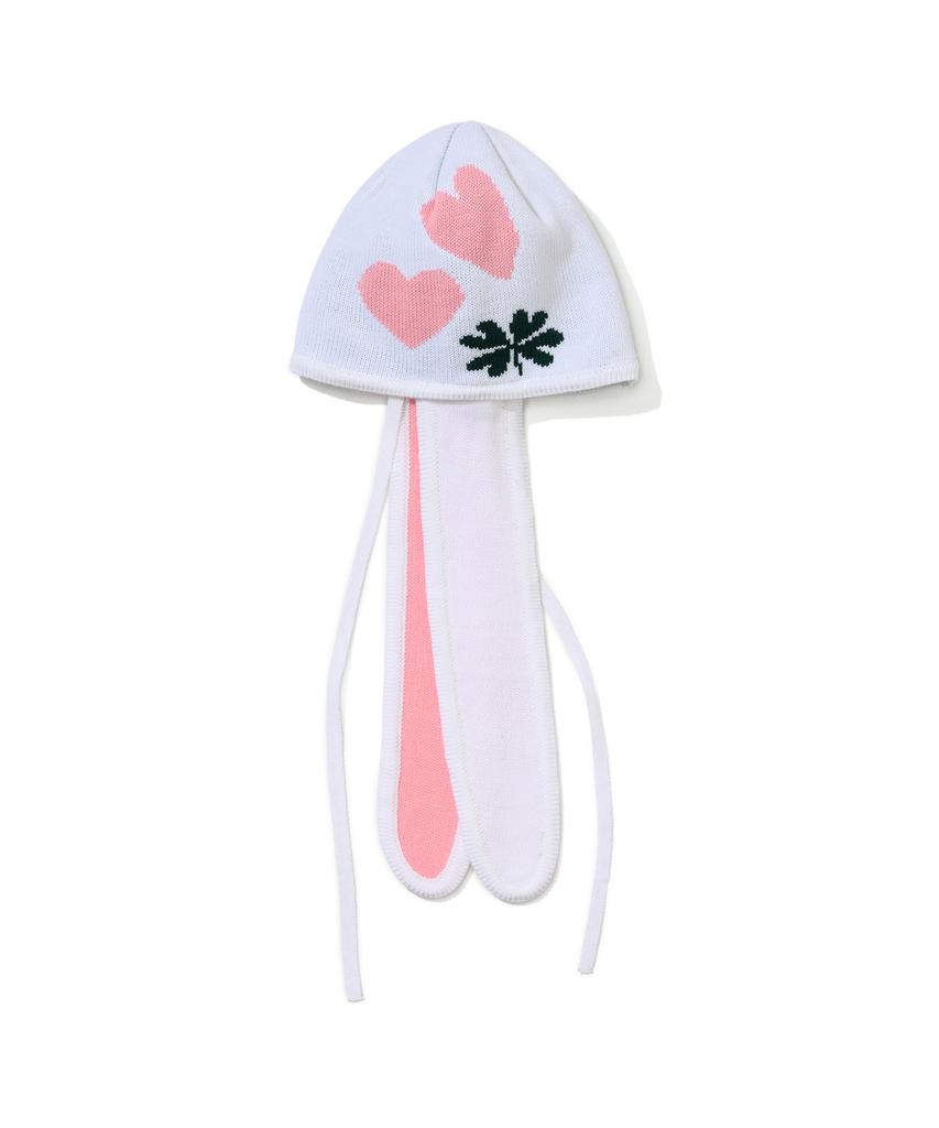 Bieseulaebis Knit Bunny Earflap Beanie White