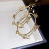 Trendy Metal Butterfly Round Hoop Earrings for Women Vintage Metal Big Circle Dangle Earrings Geometry Statement Jewelry