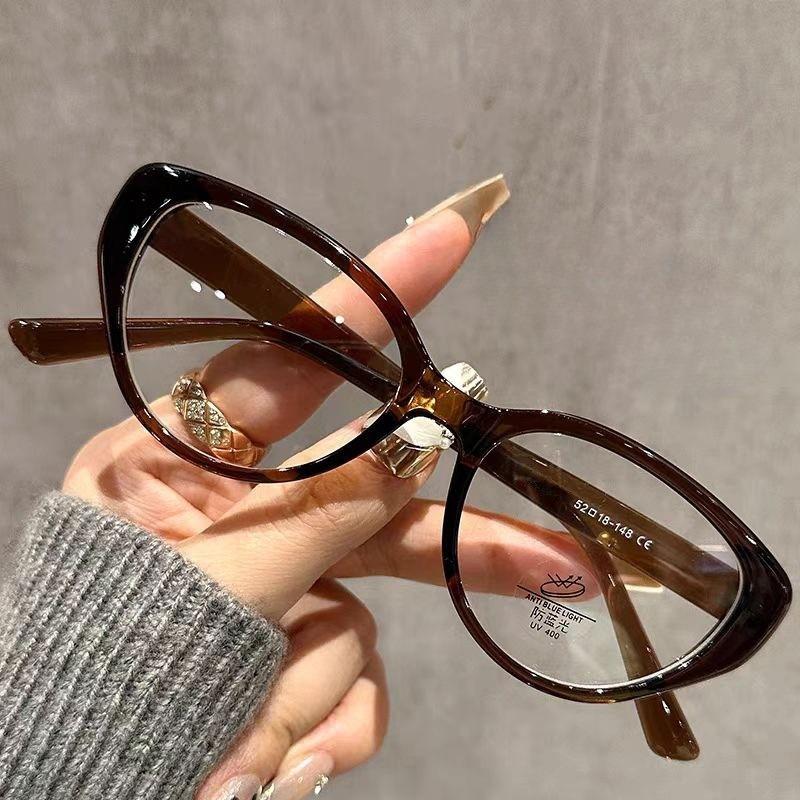 5 pcs Vintage Brown Cat Eye Reading Eyeglasses for Women Girls Fashion Blue Light Blocking Lens Glasses Vacation Eyewear