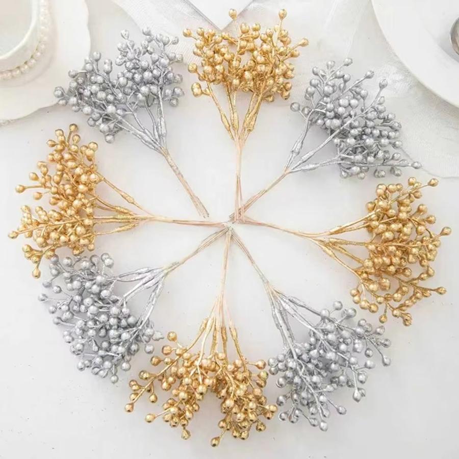 1/5pcs Artificial Flowers Plants Home Room Christmas Tree Wedding Decorat Bridal Accessory Clearance Artistic Table Arrangements