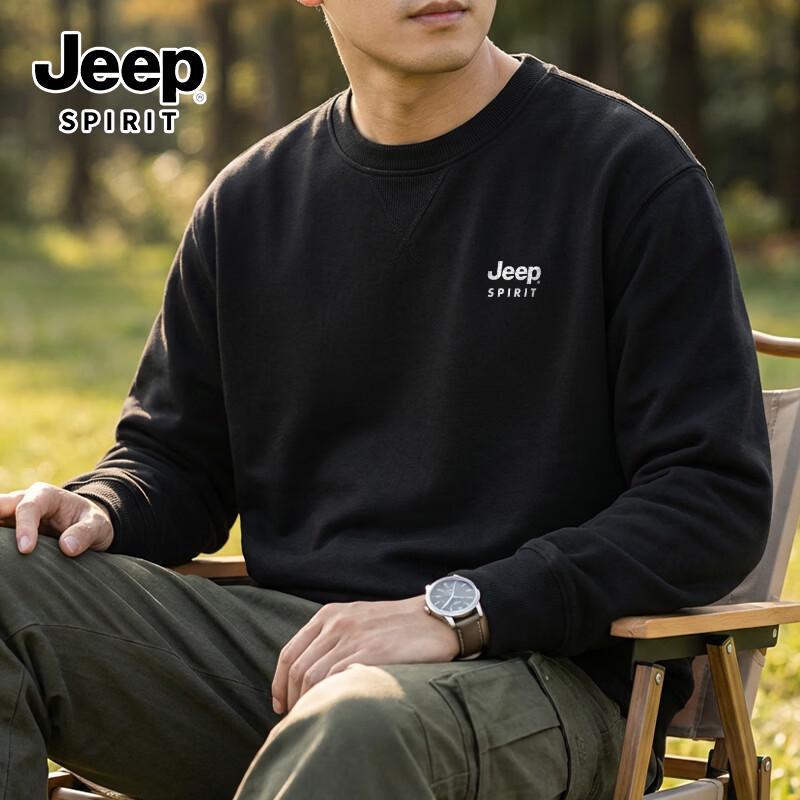 JEEP SPIRIT Pánská pletená mikina s kulatým výstřihem