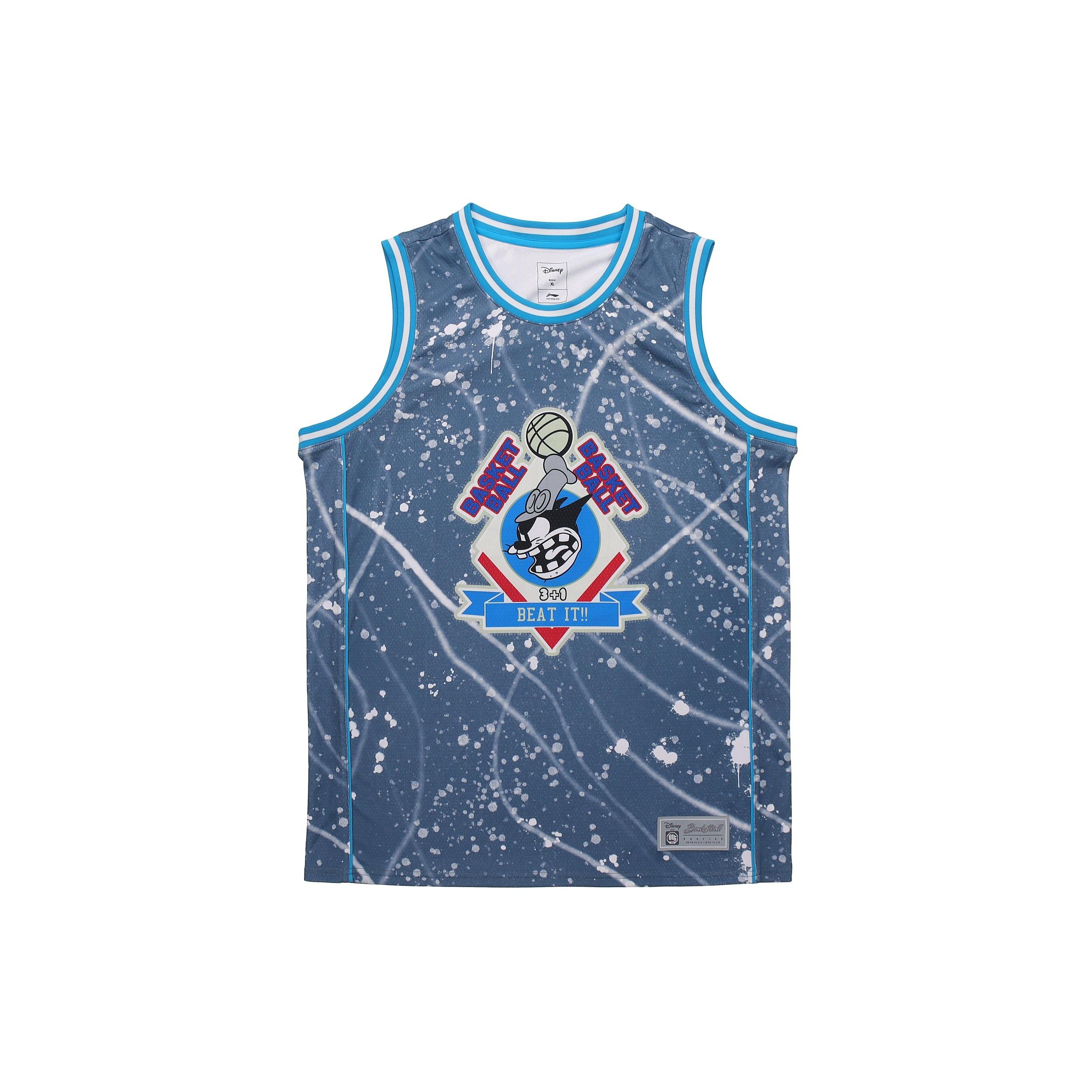 Li-Ning x Disney BadFive Basketball Jersey Blue Men s AAYQ105-1 L