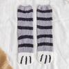 1 Pair Animal Fingers Coral Fleece Warm Sock Coral Fleece Sleeping Socks Cat Paw Winter Socks  Women