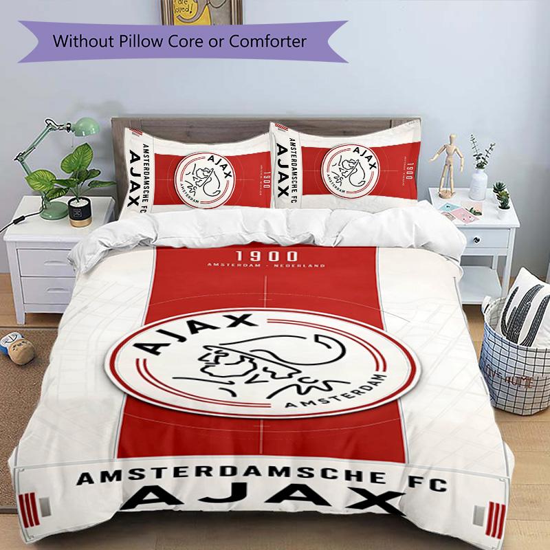 3pcs AFC Ajax pattern bedding set duvet cover set includes duvet cover &pillowcases,perfect all season bedroom decoration&gift