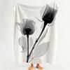 Art B Black A And W White A Art P Plant F Flower Throw Flannel Throw Blanket Suitable for Sofa Living Room Bedroom