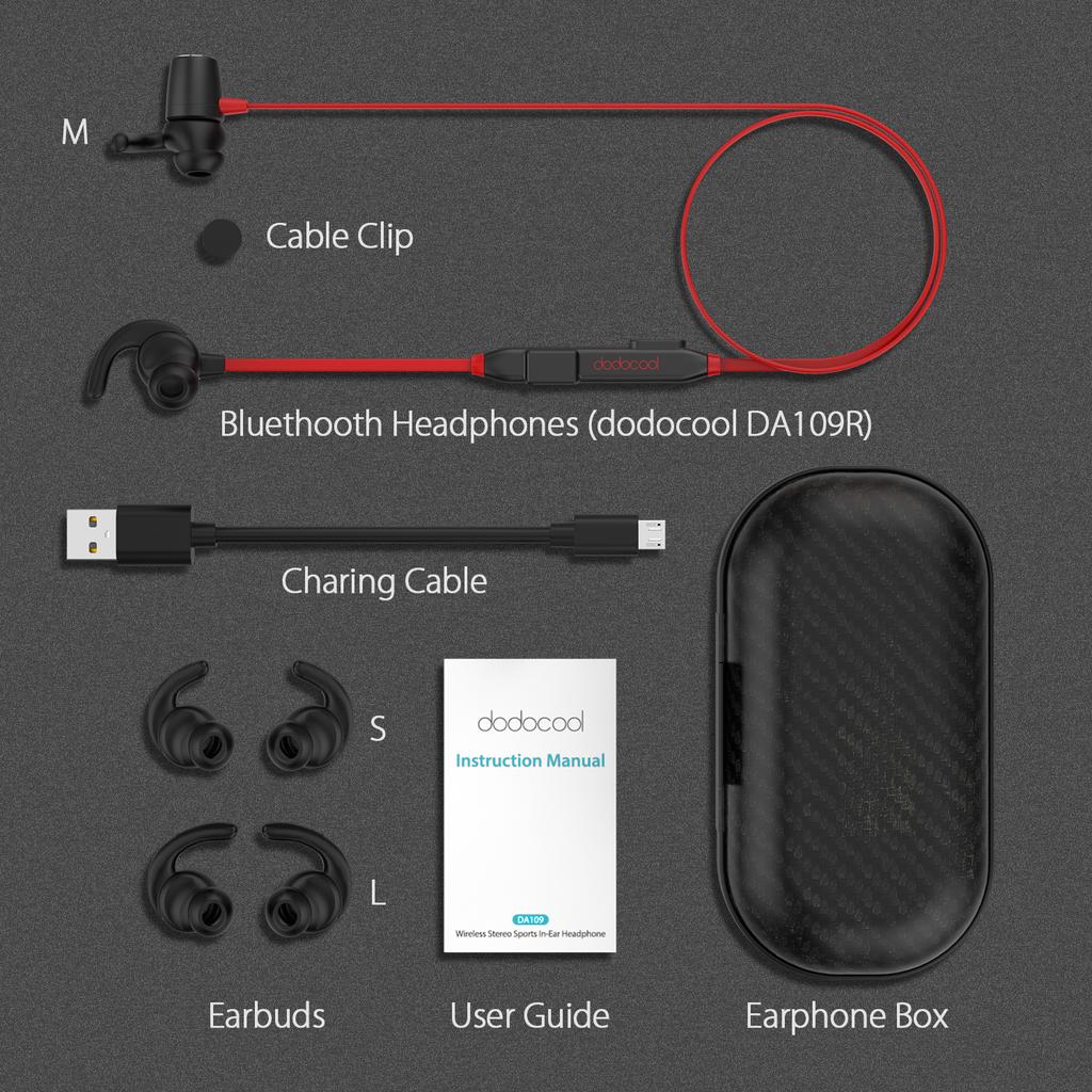 Magnetic Wireless Stereo Sports In-Ear Headphone with HD Mic CVC 6.0 Noise Cancellation for Most Bluetooth-enabled Smart Devices