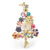 Enamel Colorful Exquisite Rhinestones Christmas Tree Brooches Party Casual Clothing Accessories