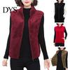 Women Sleeveless Waistcoat Autumn Winter Solid Color Plush Stand Collar Flush Vest Coat Pockets Zipper Placket Thickened Double Sides Fleece