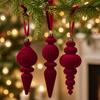Creative Flocked Cone Christmas Tree Ornaments - Unique Decorative Pendants for Festive Decor