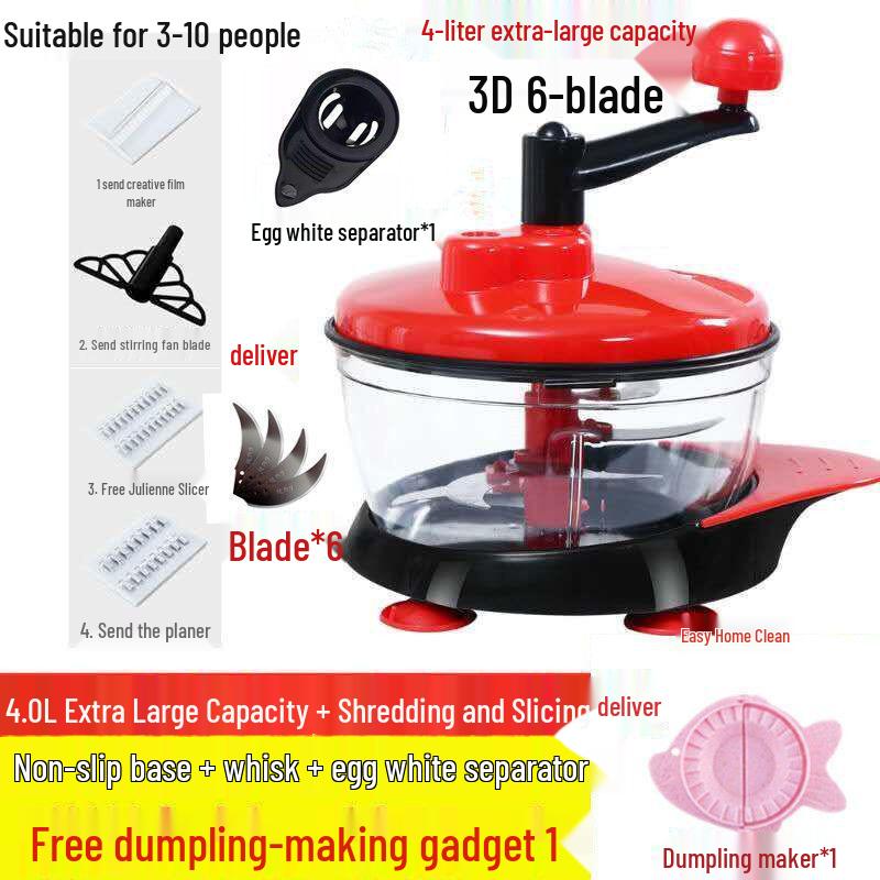 Hand-Cranked Manual Meat Grinder and Vegetable Cutter for Kitchen