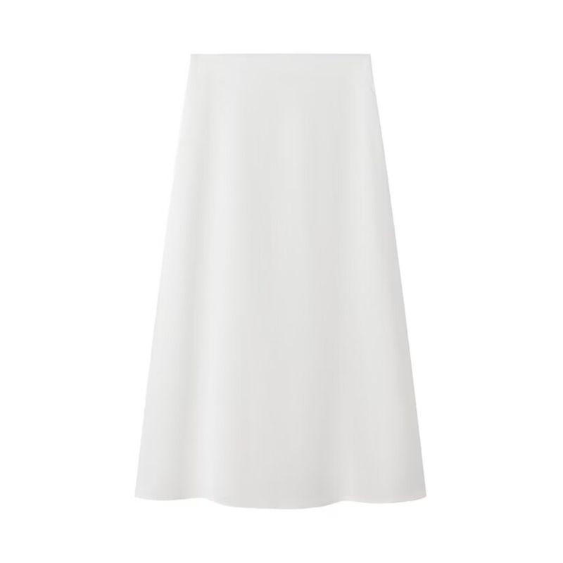 Kaslead New Arrival Women's Fashion Style Fashion Casual Easiest for Match Minimalist Cotton and Linen High Waist Skirt