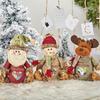 3Pcs Christmas Gifts Candy Bag Zipper Reusable Cartoon Doll Bags with Santa Snowman Style for Party and Festival